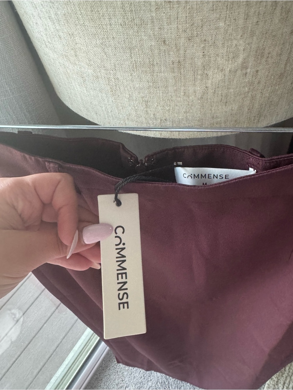 Commense Slim Straight Maxi Skirt in Deep Plum - Picture 4 of 5